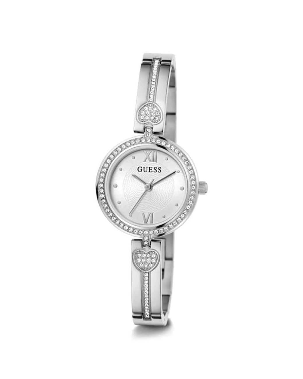 Guess Accessoires ,Grijs ,Bracelet Horloge Lovey in het Metallic