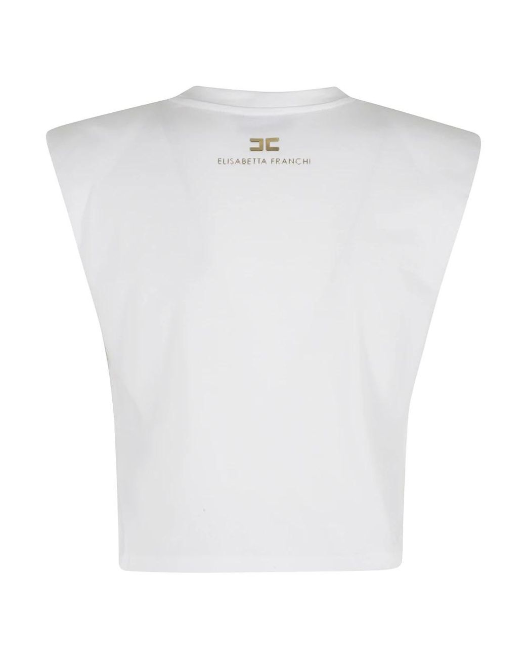 Elisabetta Franchi White Sleeveless Tops