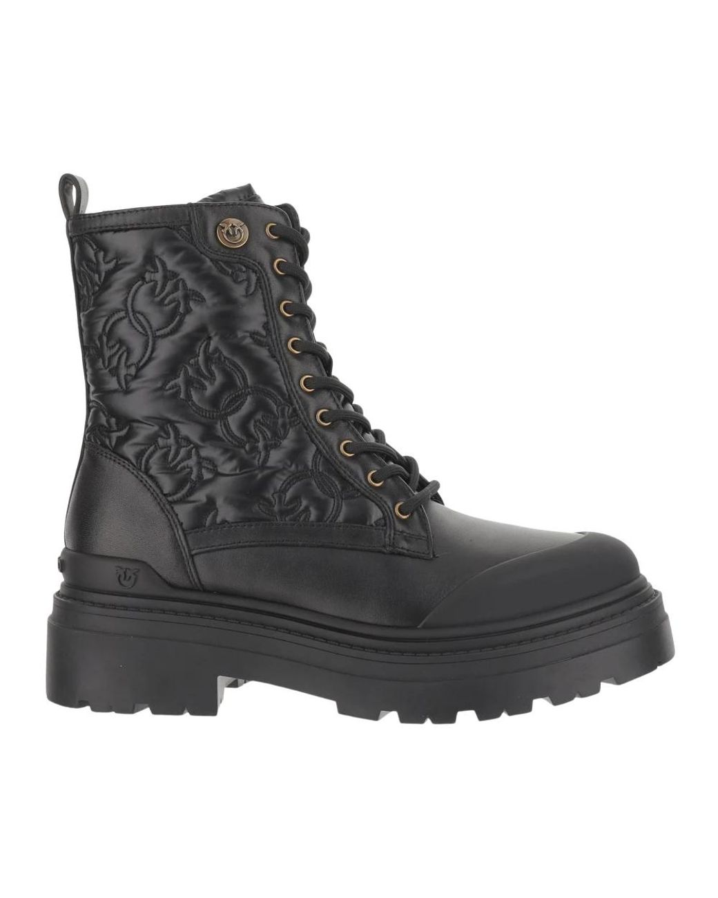 Pinko Black Lace-Up Boots