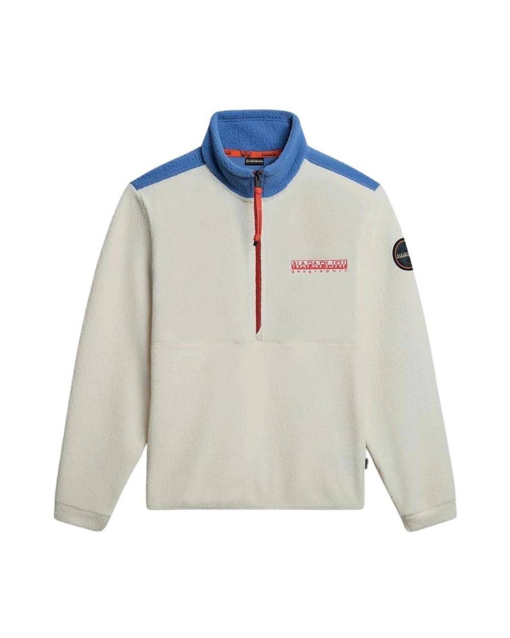 Napapijri Fitness ,Wit ,Polyester Gele Half Zip Fleece Anderby in het White voor heren