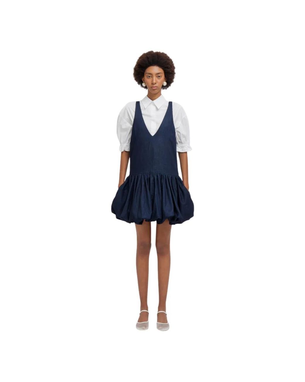 WEILI ZHENG Blue Short Dresses