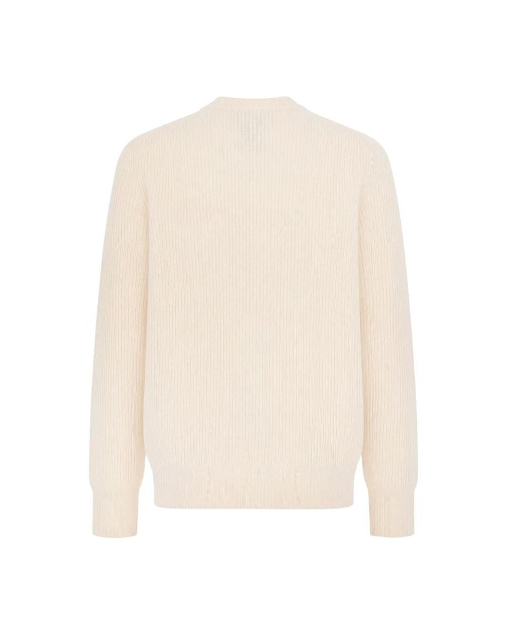 Amaranto White Round-Neck Knitwear for men