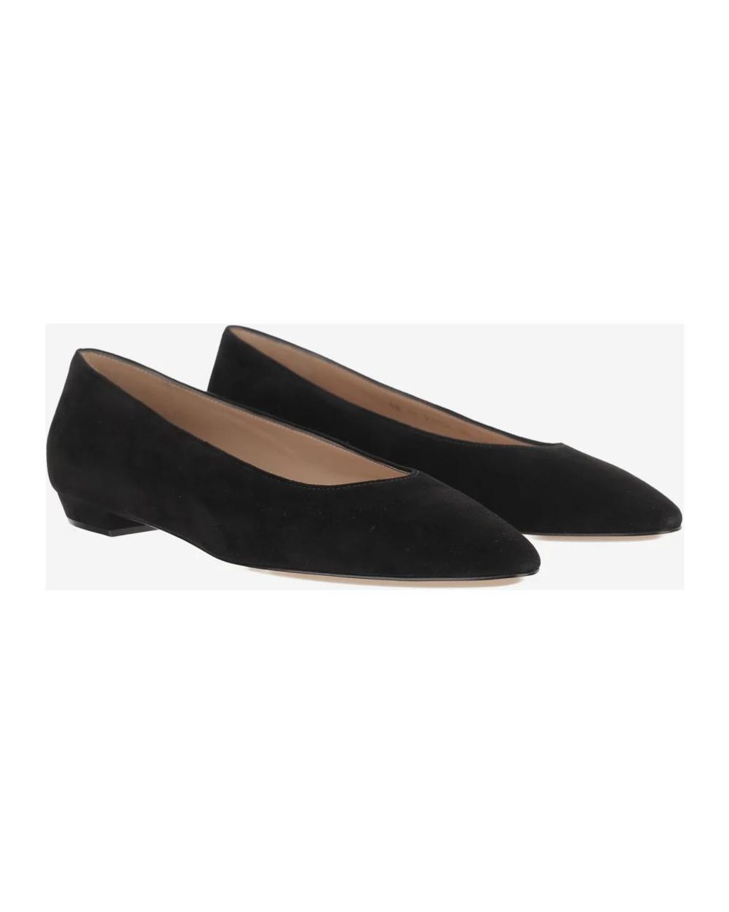 Gianvito Rossi Black Suede Ballerina Flats