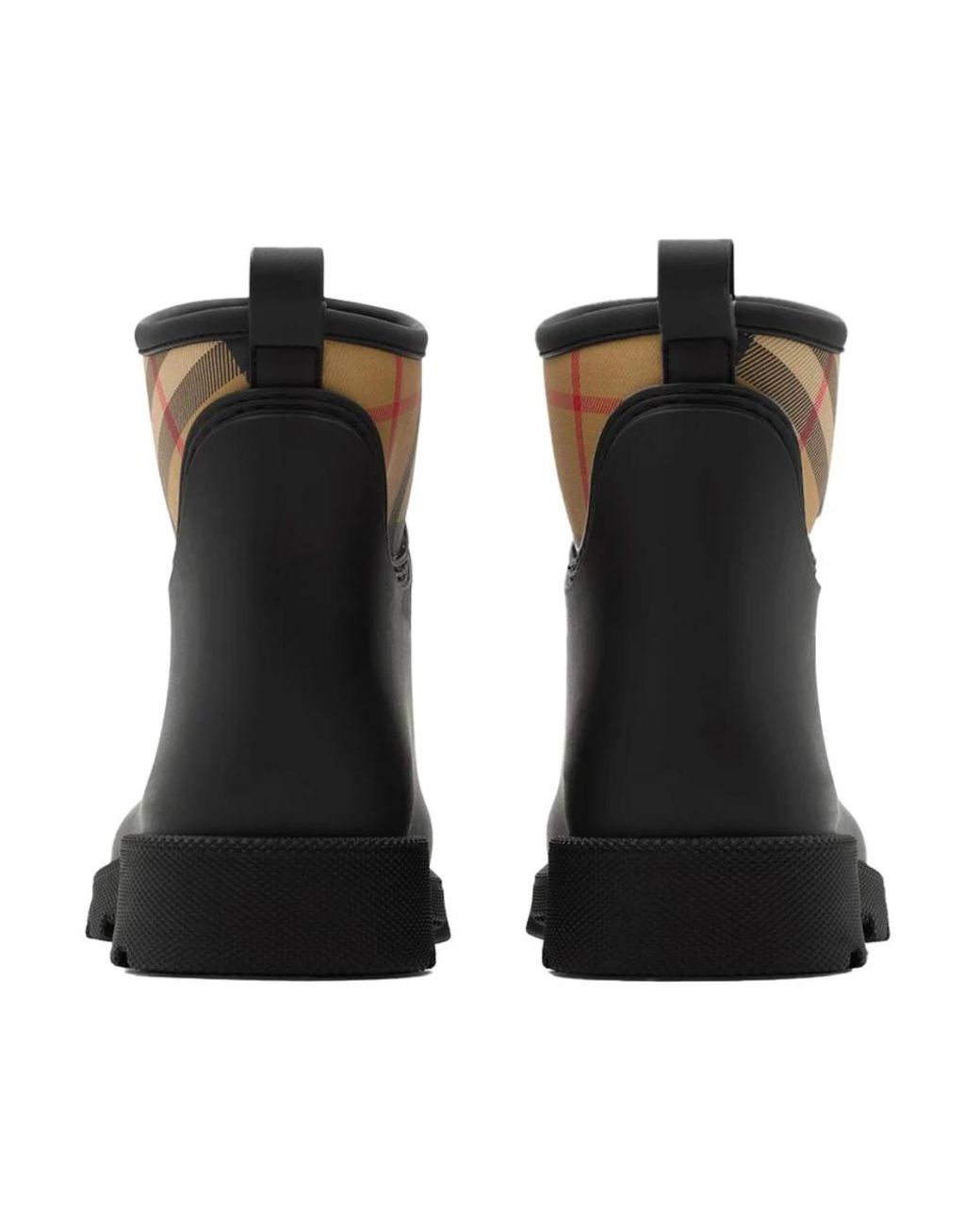 Burberry Icon Stripe Detail Rubber Regenlaarzen in het Black