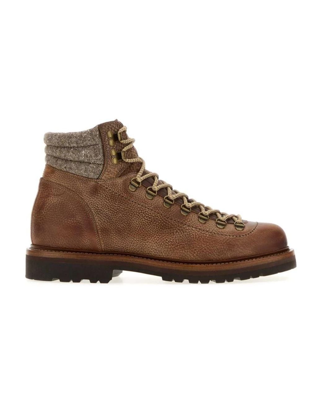 Brunello Cucinelli Brown Lace-Up Boots for men