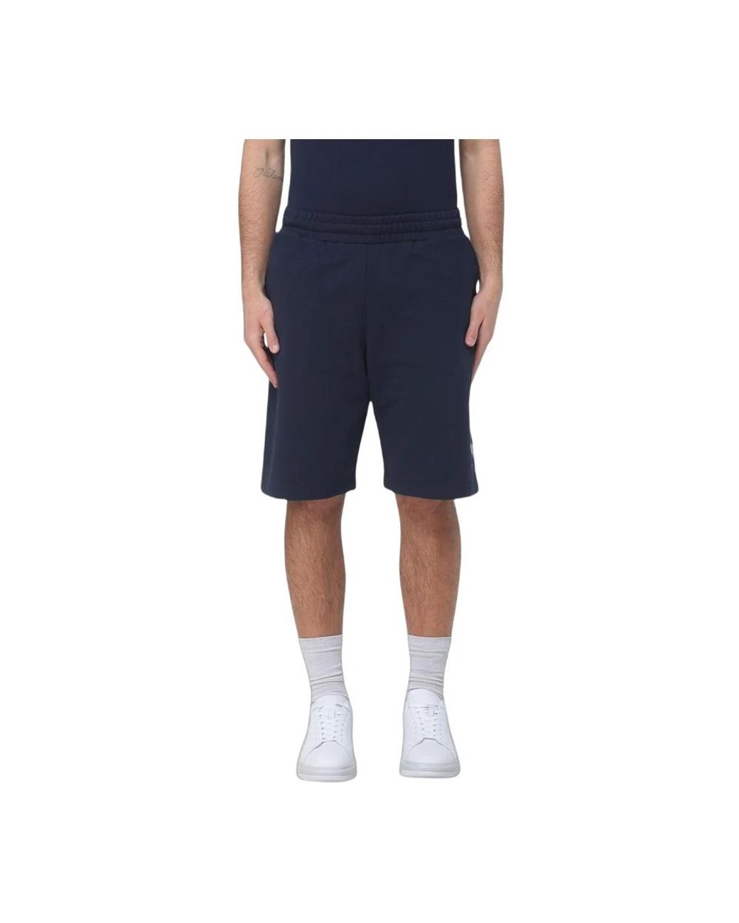 EA7 Katoenen Joggingbroek Shorts in het Blue voor heren
