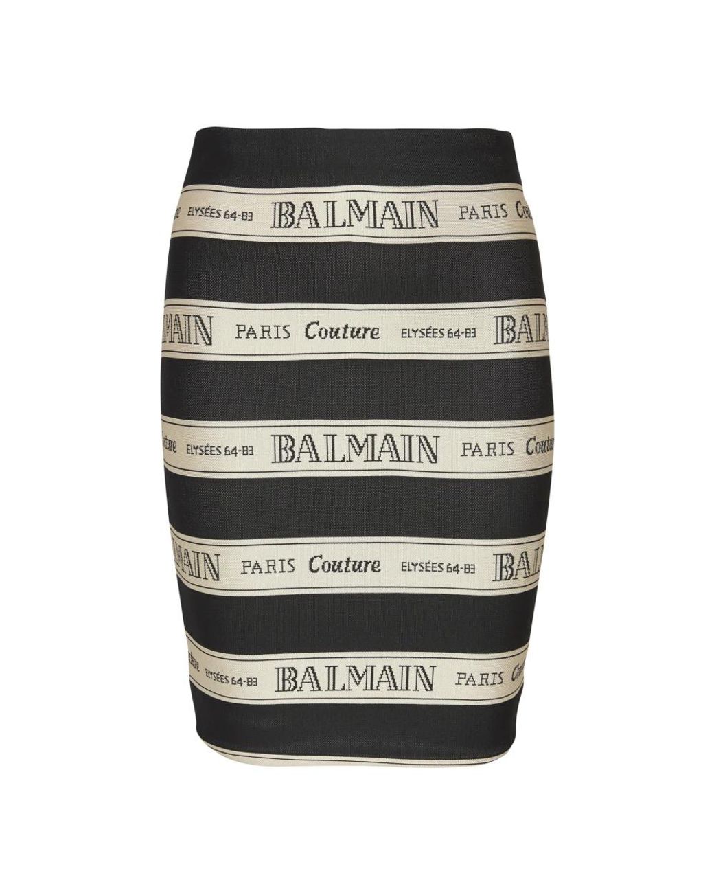 Balmain Rokken ,Zwart ,Korte Jacquardrok Met Lintmotief in het Black