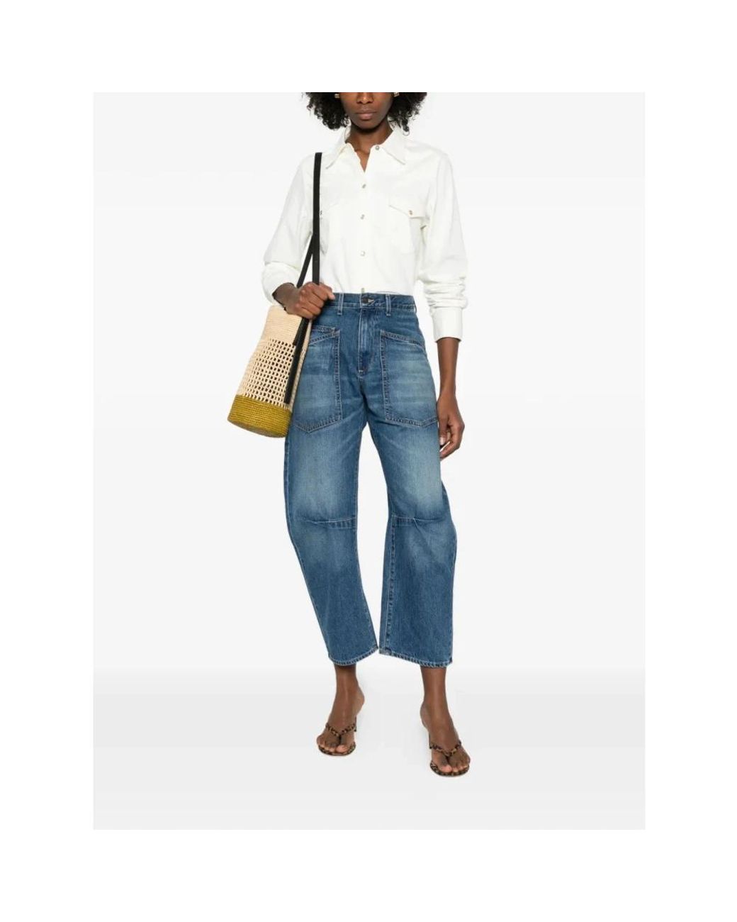 Nili Lotan Blue Loose Fit Jeans