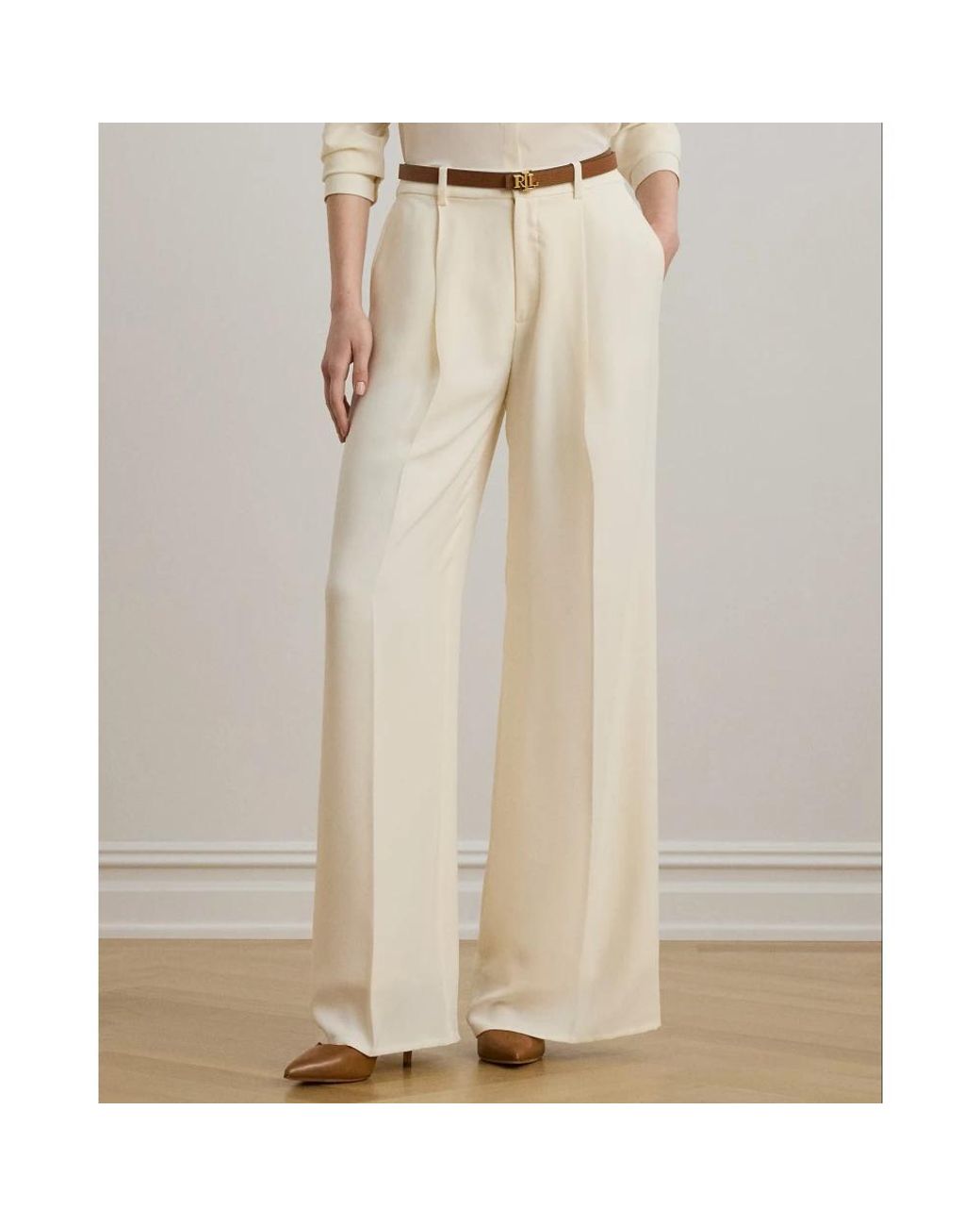 Ralph Lauren White Wide Trousers