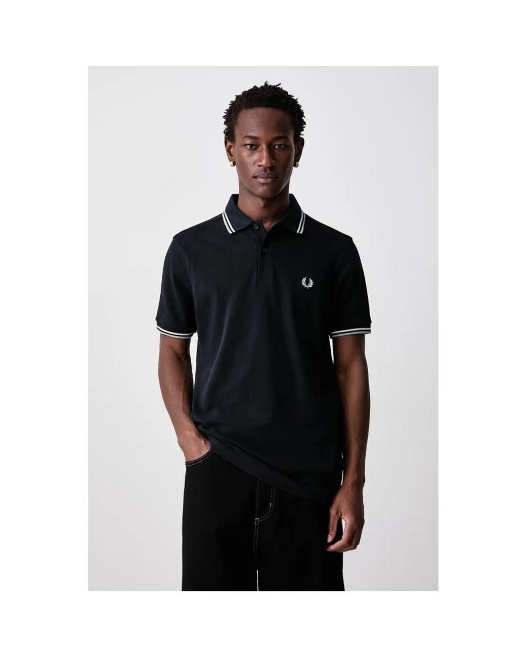 Polo Shirts Fred Perry de hombre de color Black