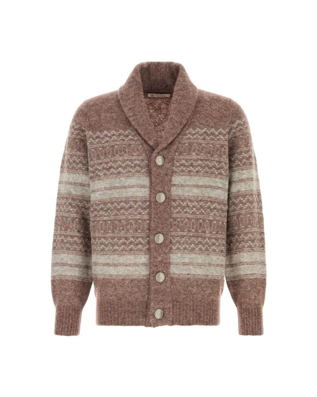 Brunello Cucinelli Brown Cashmere Knitwear for men