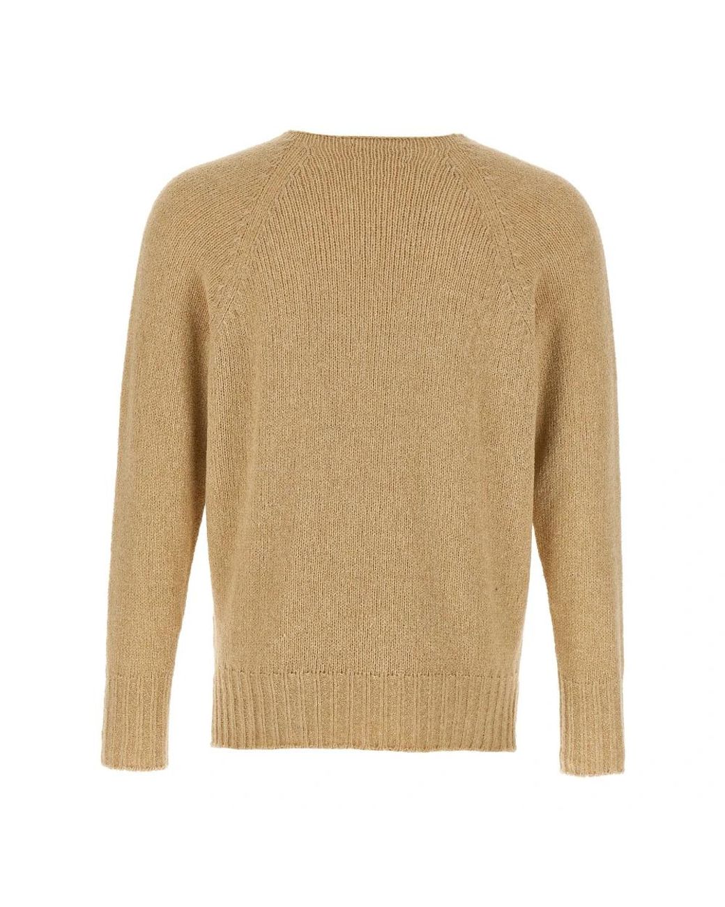 Ma'ry'ya Natural V-Neck Knitwear for men