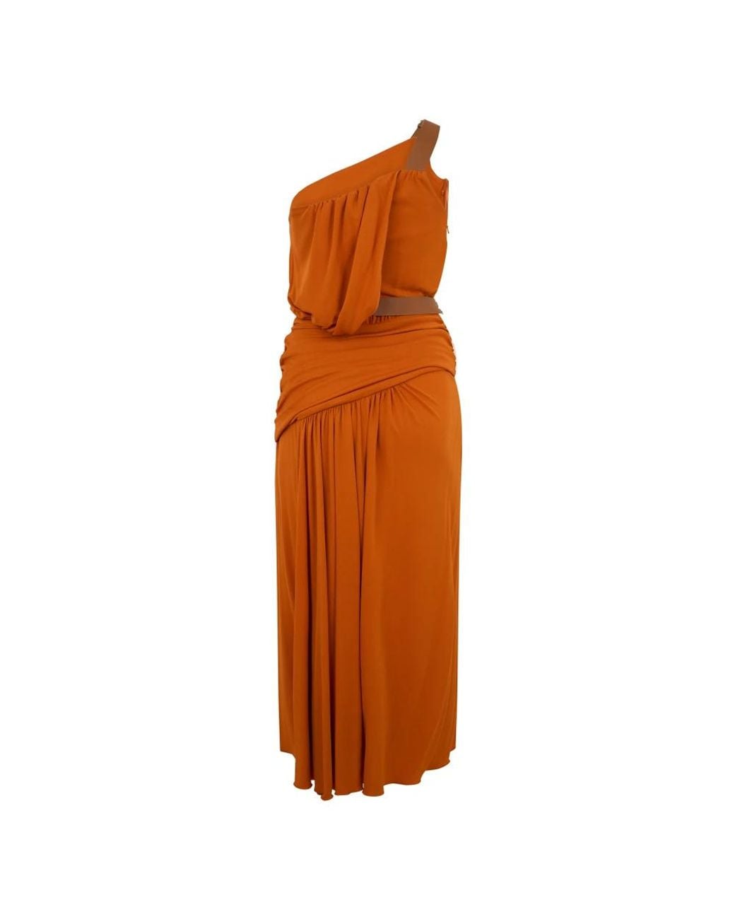 Alberta Ferretti Orange Shirt Dresses