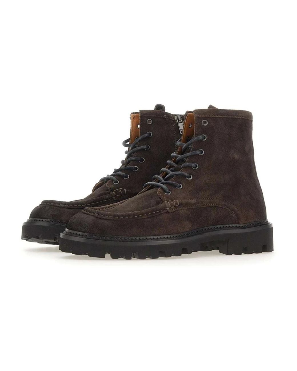 Boss Brown Lace-Up Boots for men