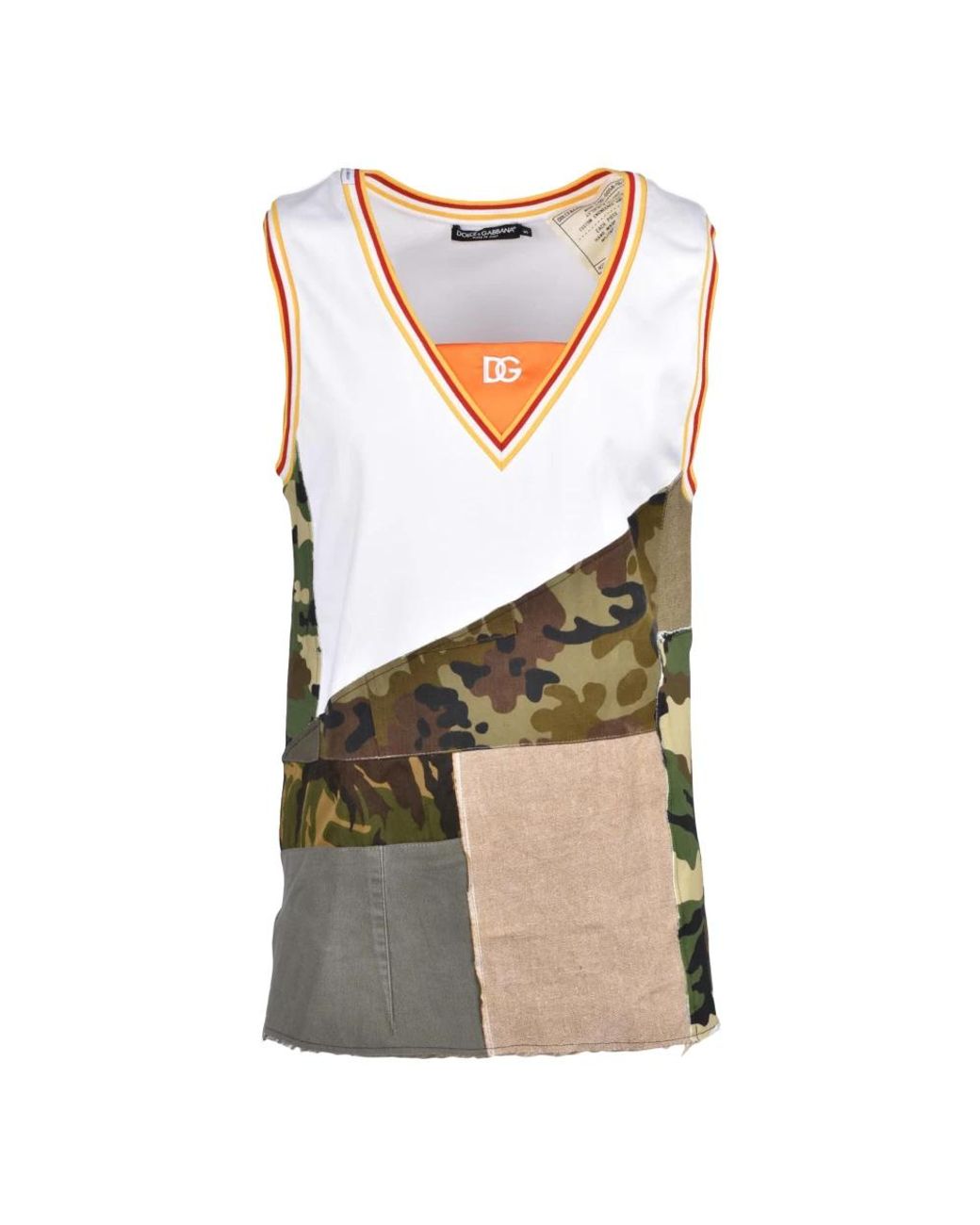 Dolce & Gabbana Canotta Patchwork in Gray für Herren