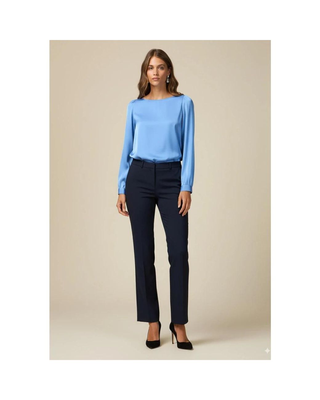 Wide Trousers Oltre de color Blue