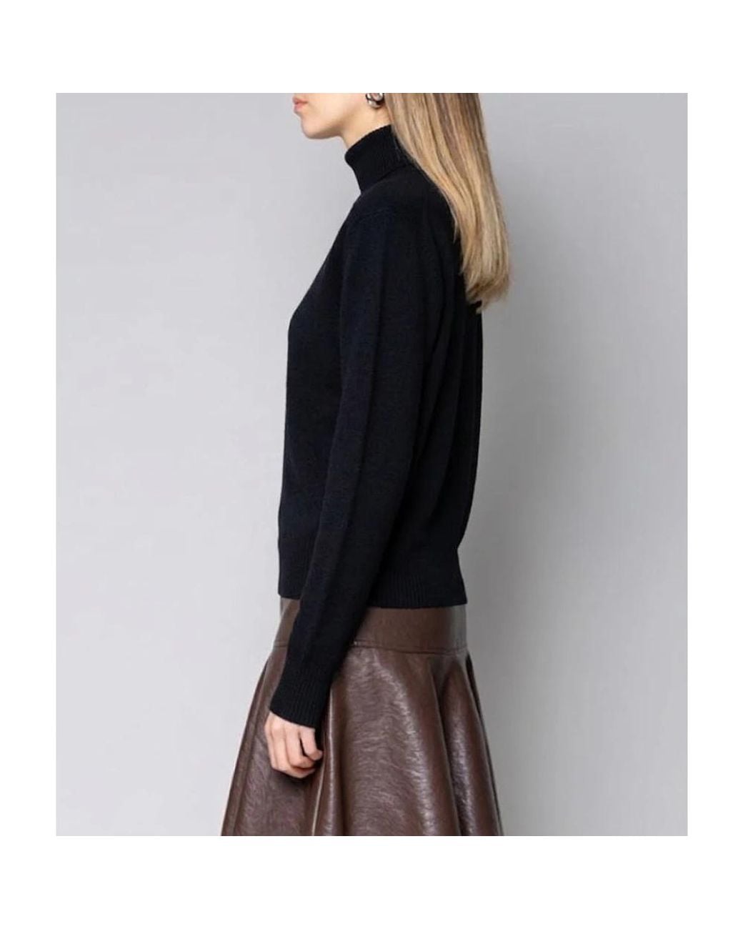 Turtlenecks Kaos de color Black