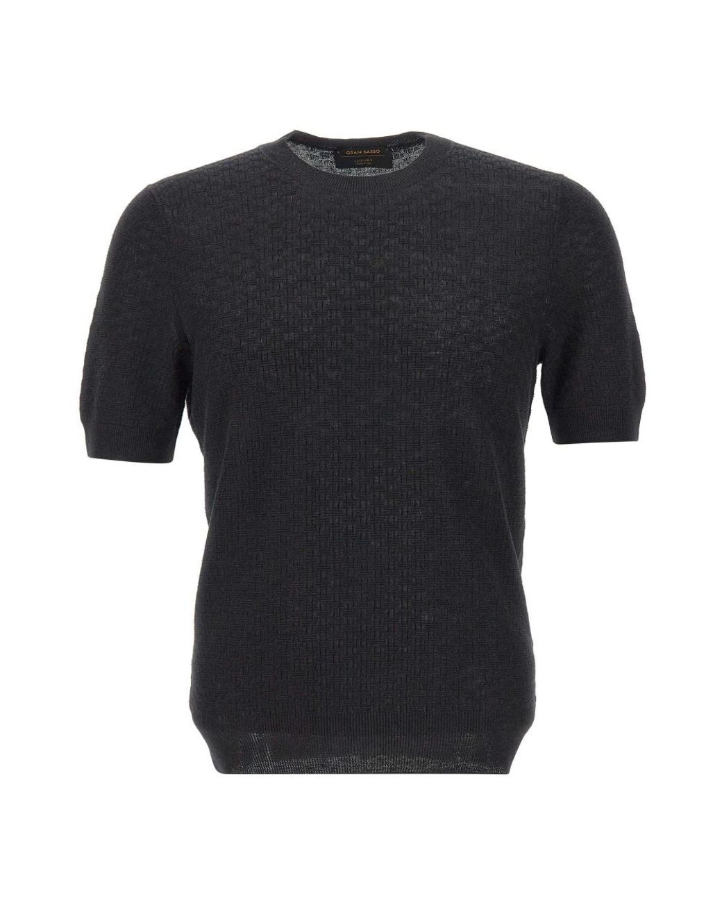 Gran Sasso Black Round-Neck Knitwear for men