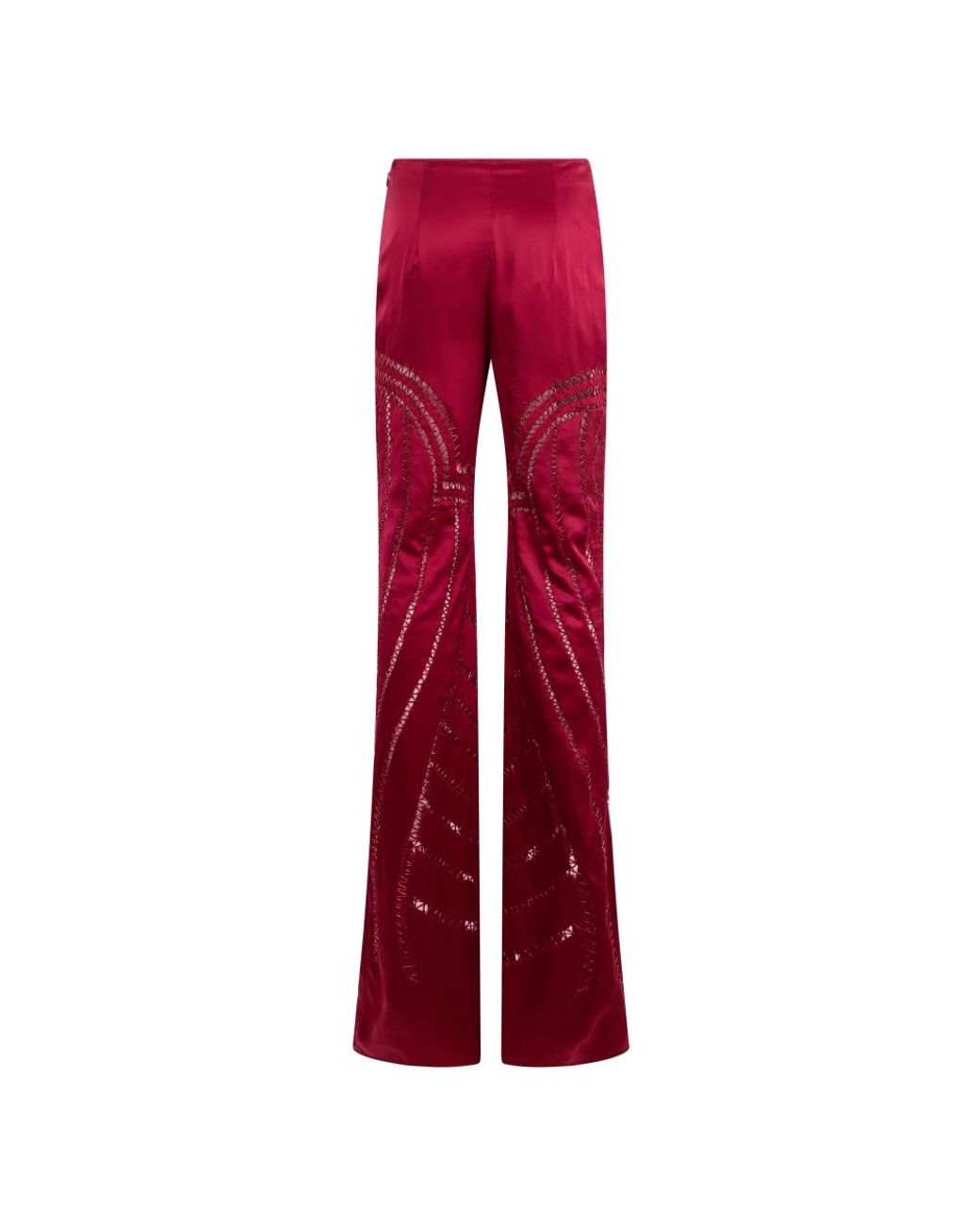 Alberta Ferretti Red Wide Trousers