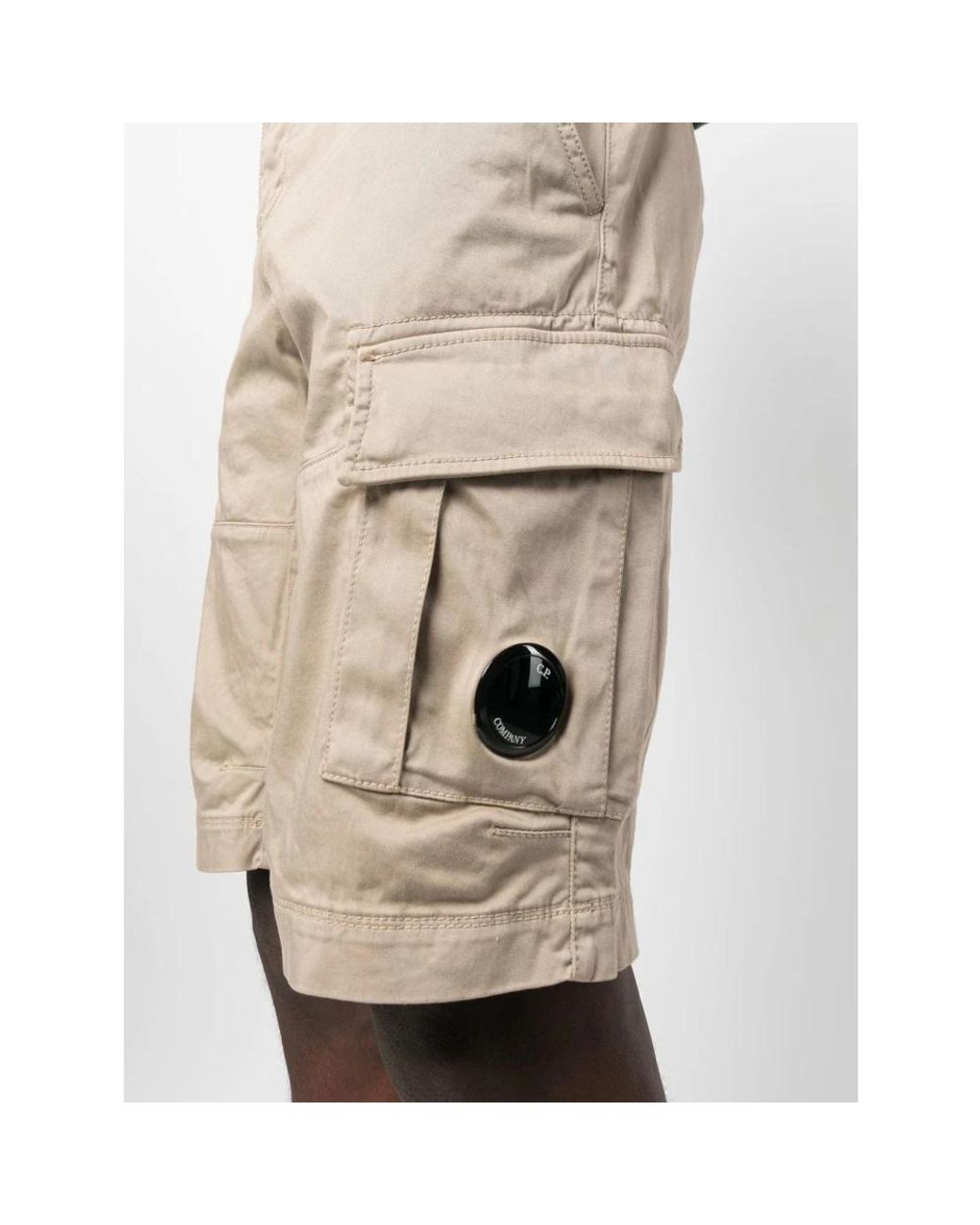 C P Company Natural Long Shorts for men