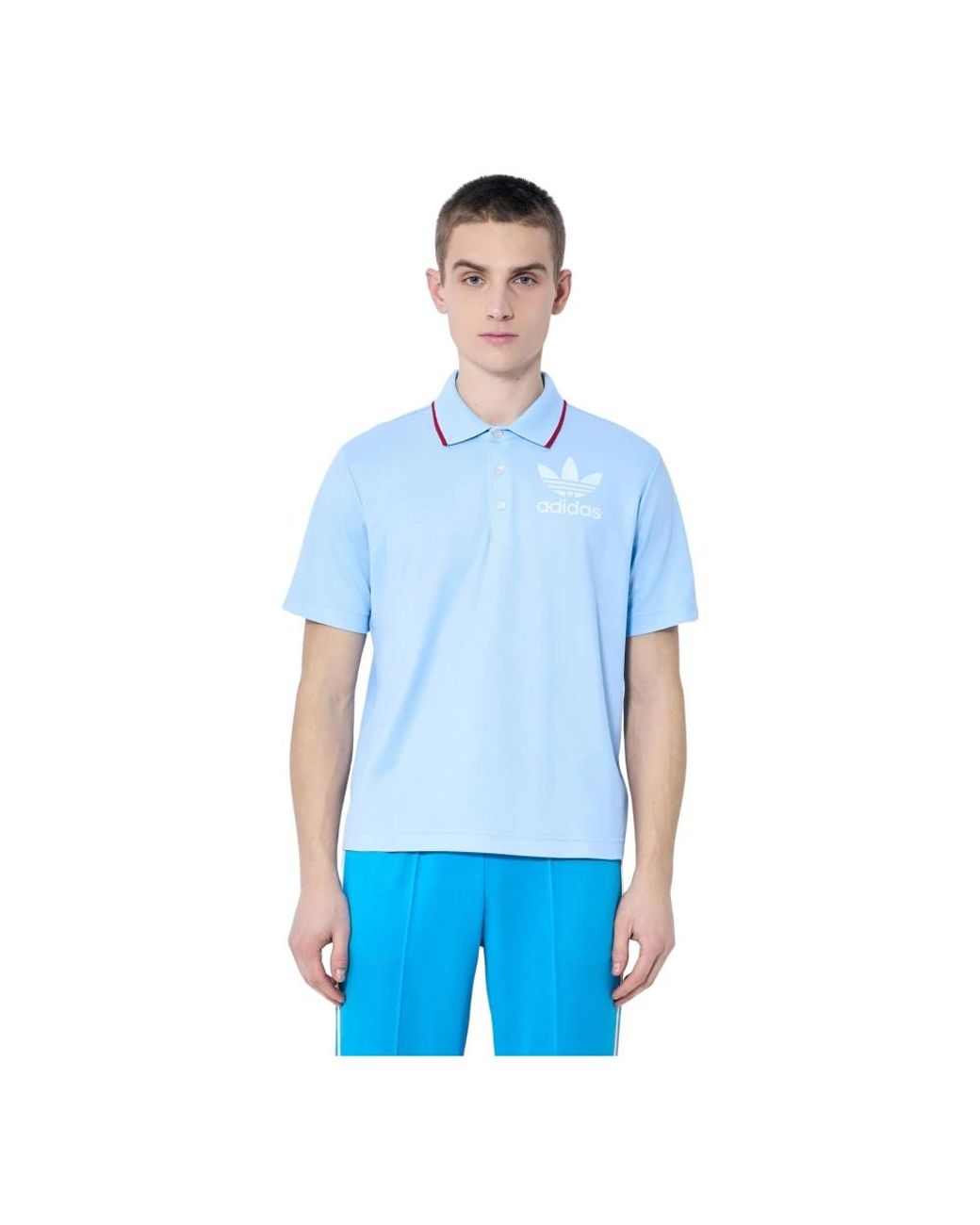 Adidas Fitness ,Blauw ,Katoen Polo Shirt Met Logo Motief in het Blue voor heren