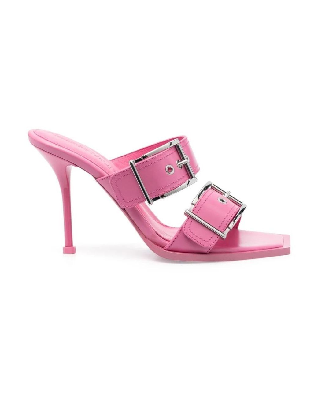 McQueen Pink Heeled Mules