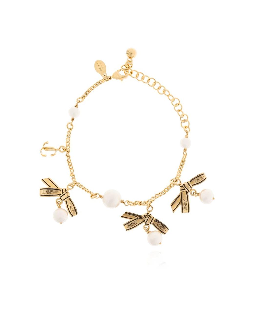 Jimmy Choo Accessoires ,Geel ,Armband Met Bedels in het Metallic