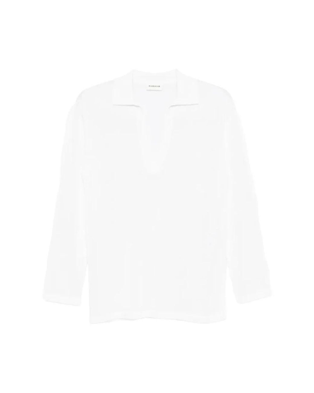 P.A.R.O.S.H. White V-Neck Knitwear