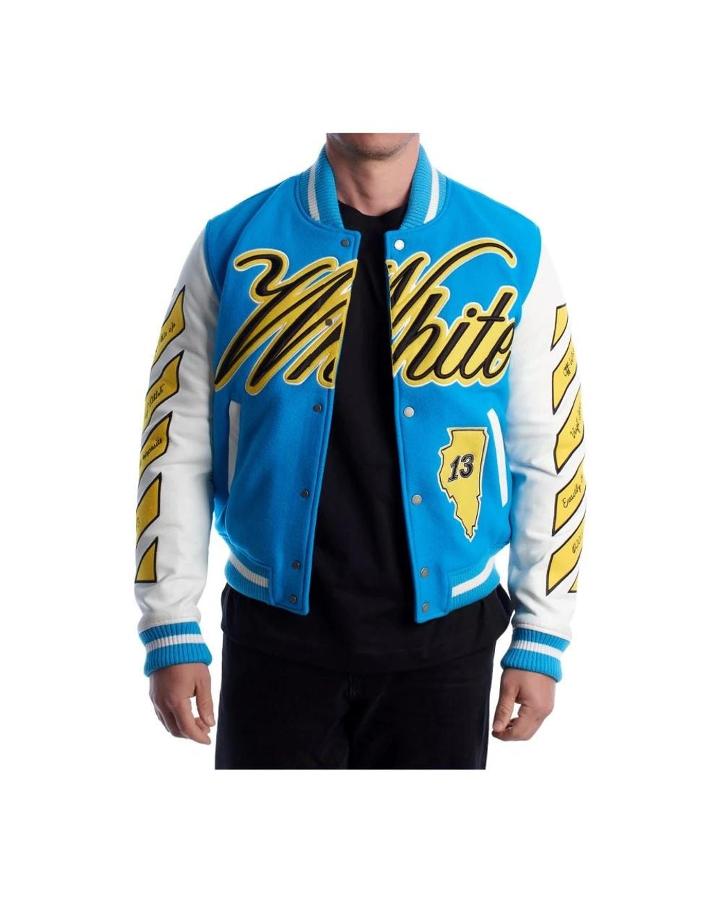 Off-White c/o Virgil Abloh Blue Bomber Jackets for men