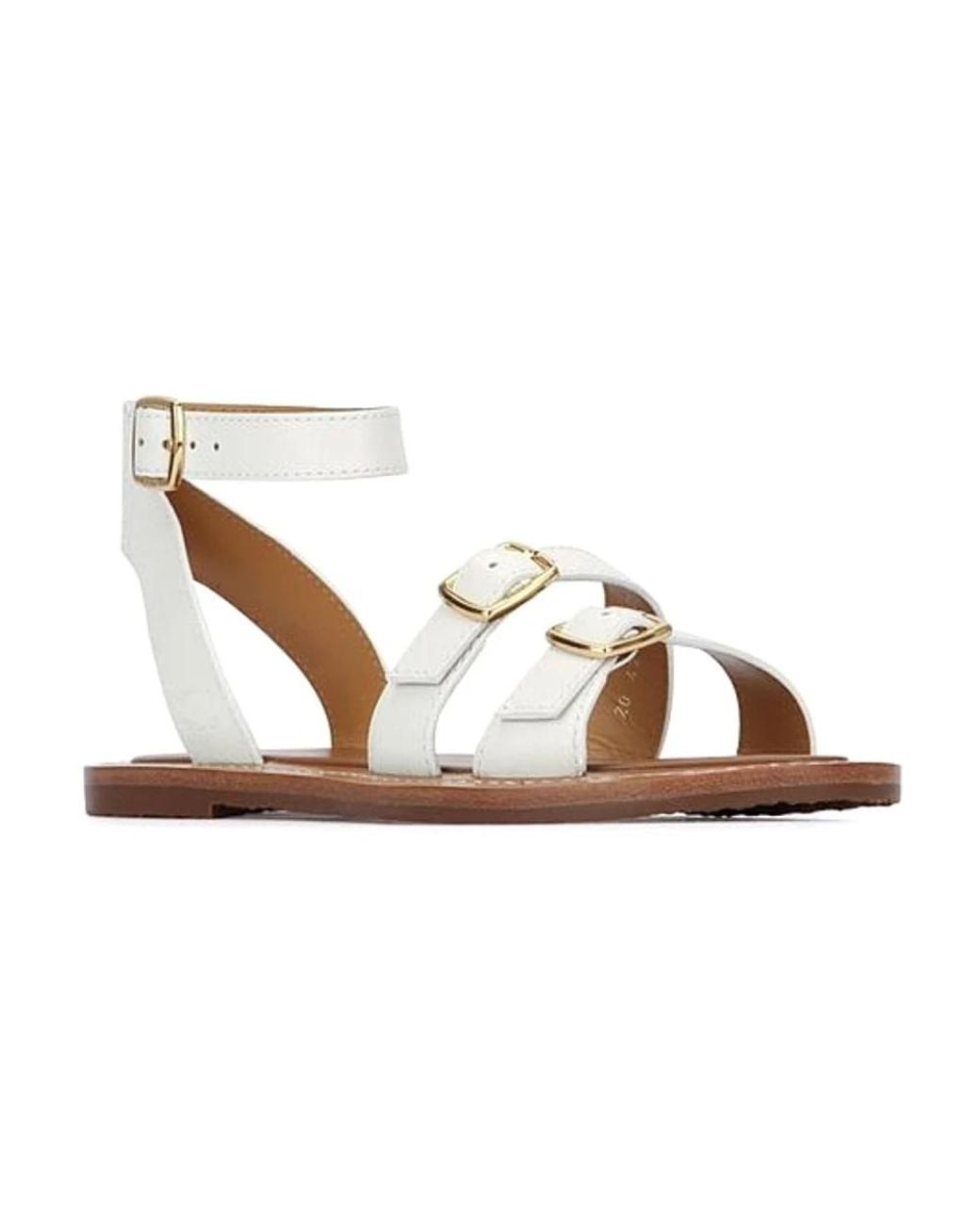 Céline White Flat Sandals