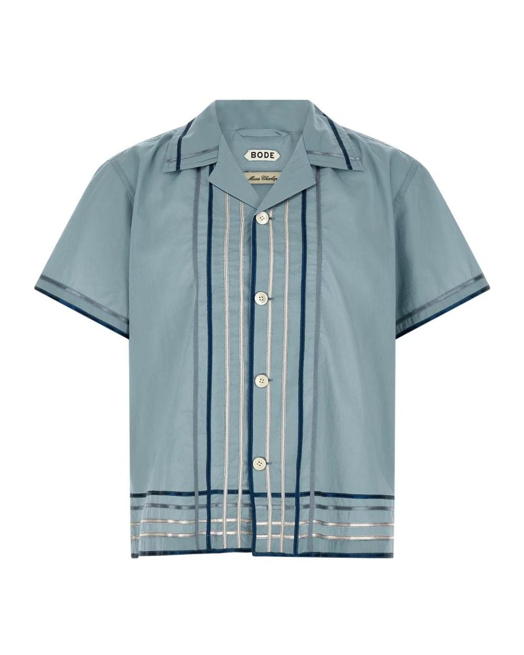 Bode Blue Short Sleeve Shirts for men