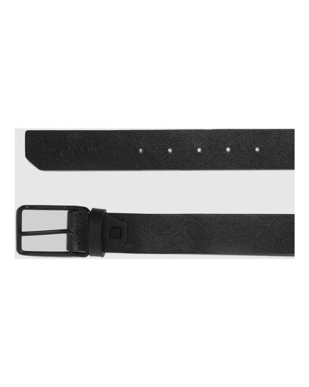 Piquadro Accessoires ,Zwart ,Leer Leren Riem Met Doornsluiting in het Black voor heren