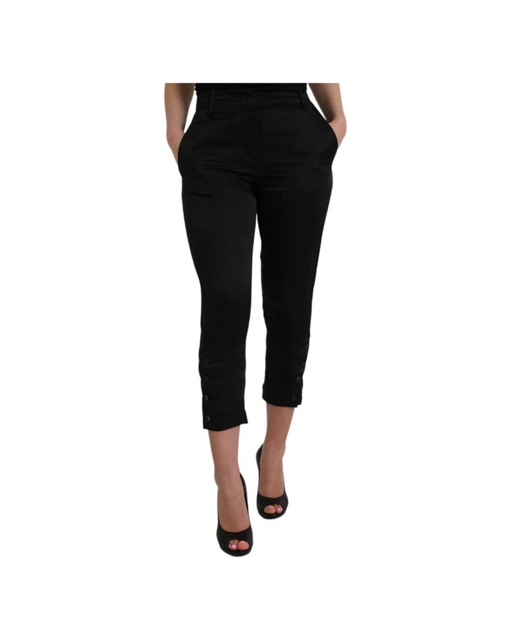 Ermanno Scervino Black Cropped Trousers