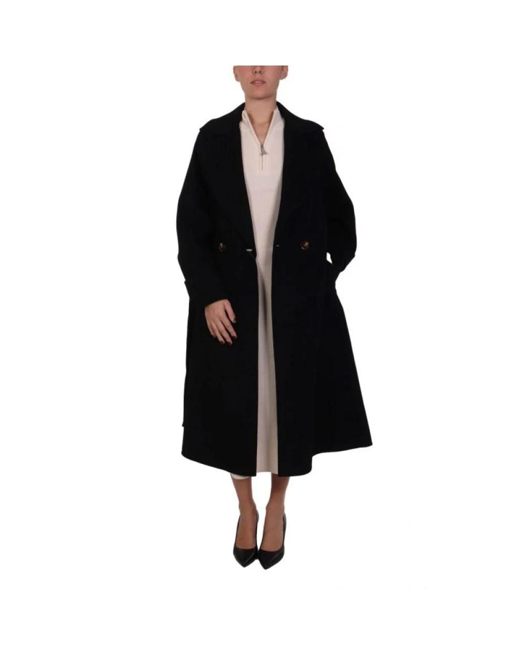 Marella Black Belted Coats