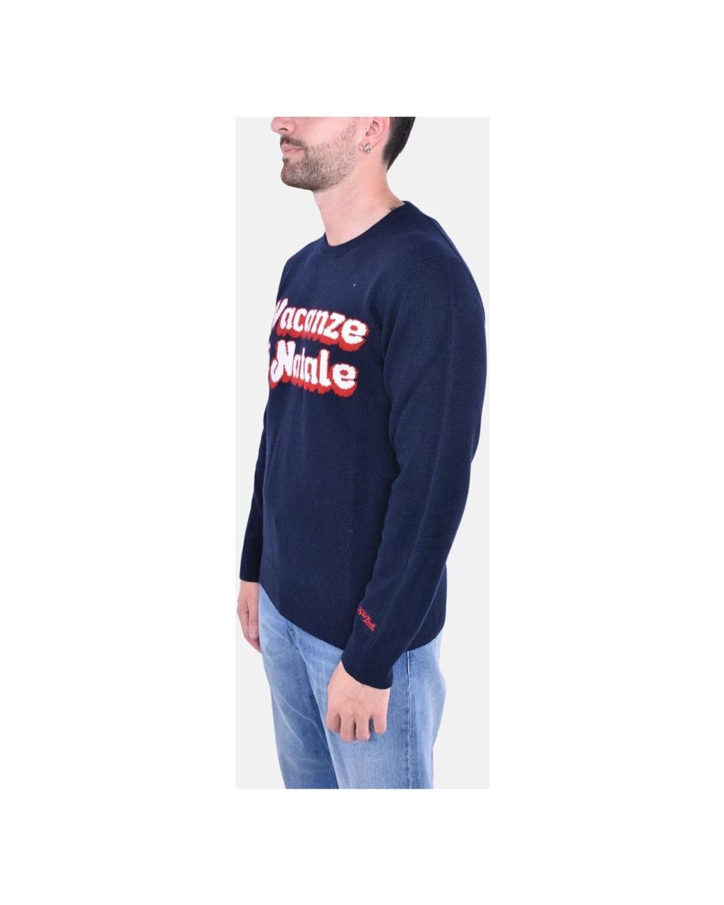 Mc2 Saint Barth Blue Round-Neck Knitwear for men