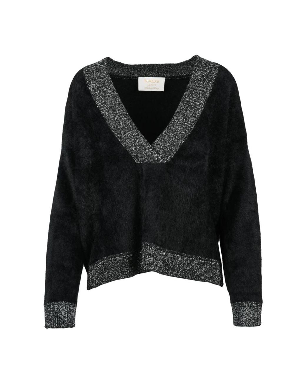 Kaos Black V-Neck Knitwear