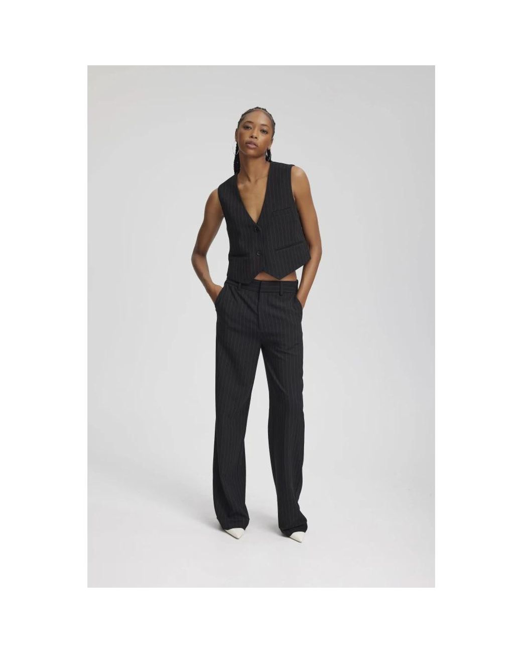 Gestuz Black Straight Trousers