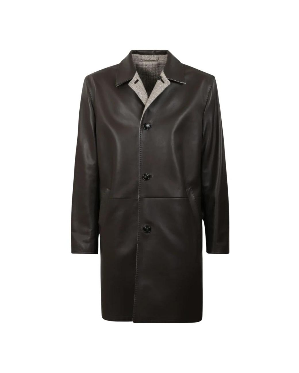 Kiton Black Single-Breasted Coats for men