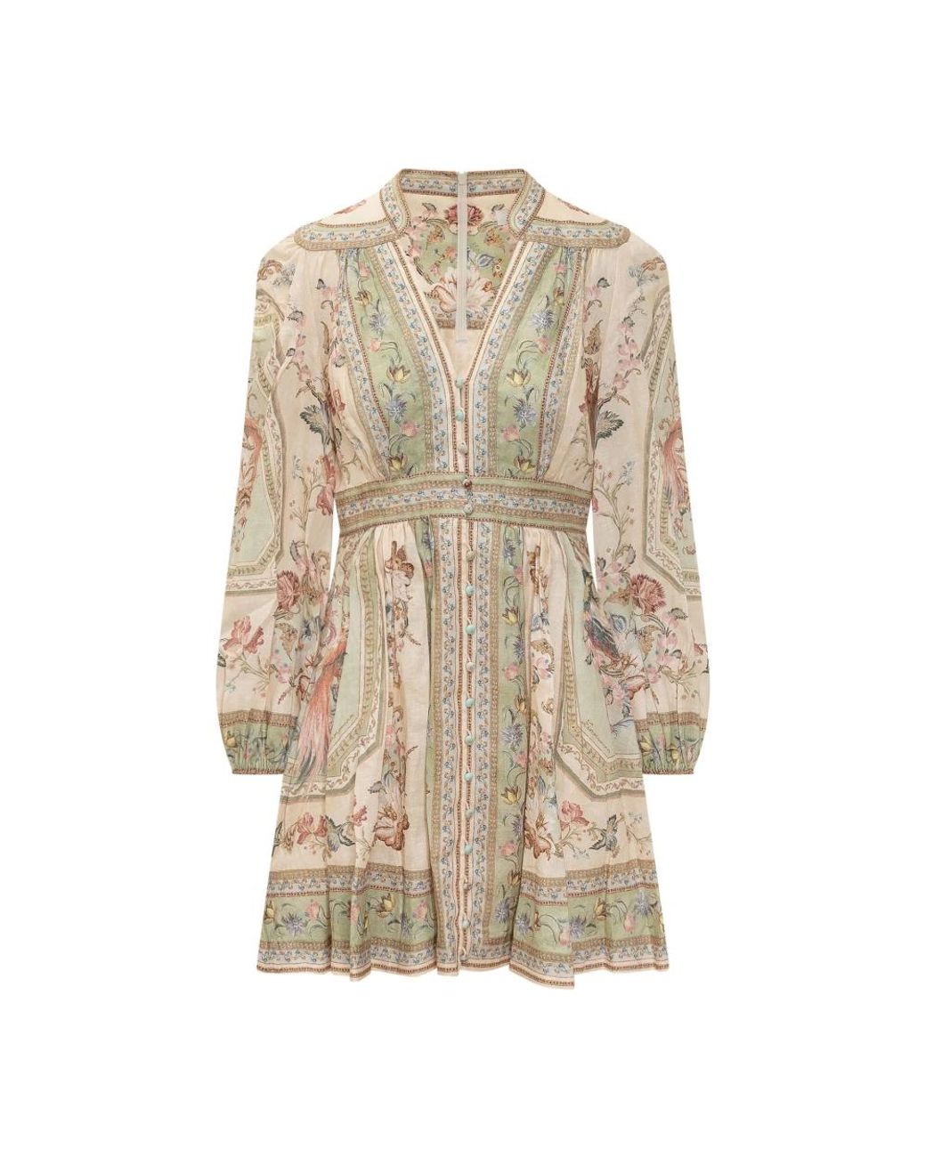 Zimmermann Natural Short Dresses