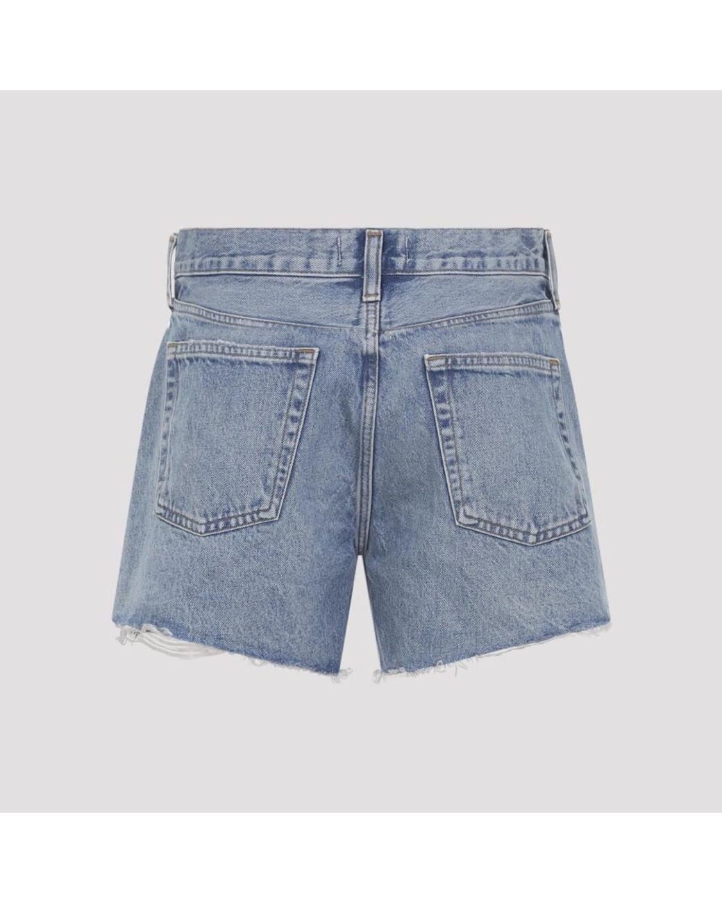 Agolde Blue Denim Shorts