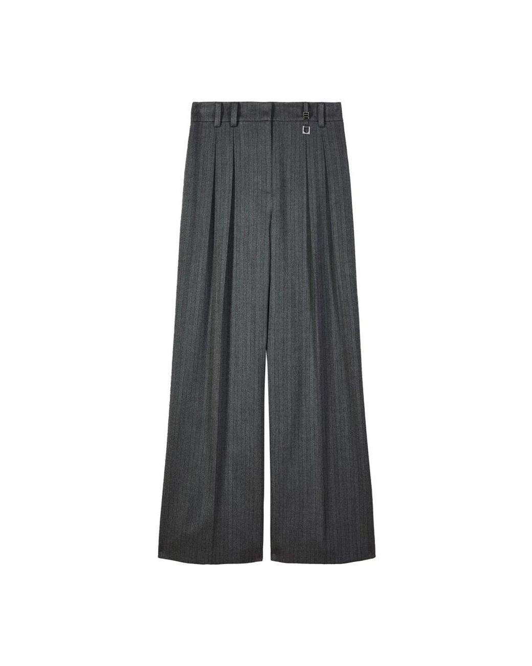Patrizia Pepe Gray Wide Trousers
