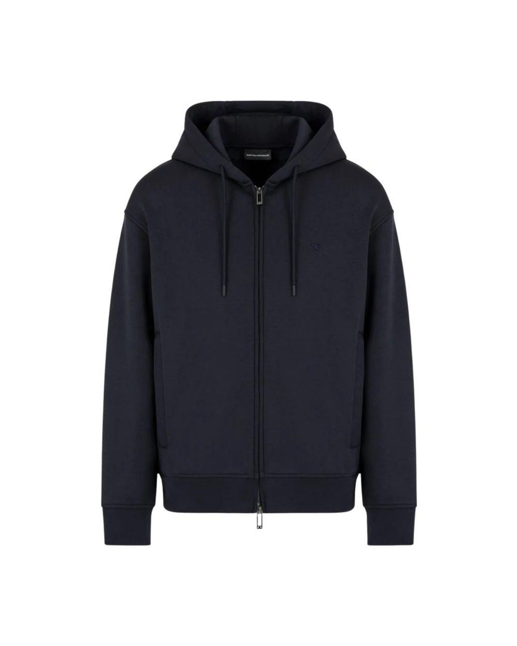 Emporio Armani Hoodies & Sweatvesten ,Blauw ,Blauwe Hoodie Met Rits in het Blue voor heren