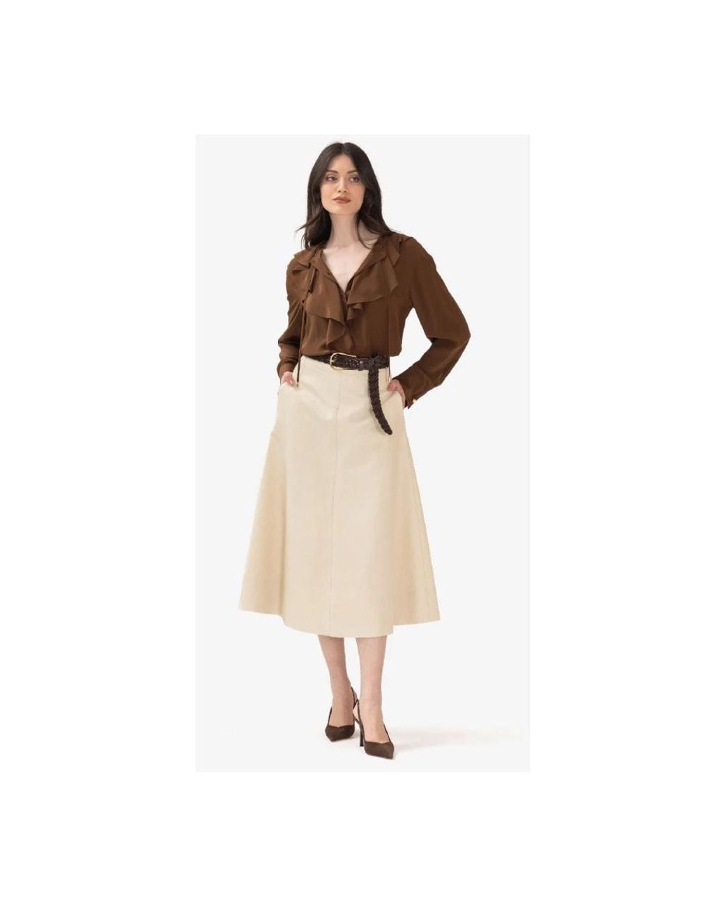 P.A.R.O.S.H. Natural Midi Skirts