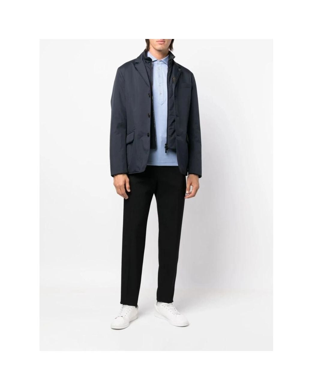 Moorer Jassen ,Blauw ,Leer Nobile Jacket in het Blue voor heren