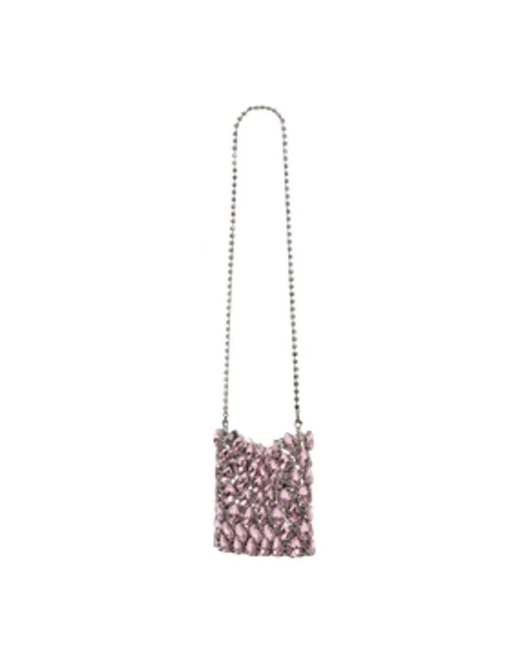 Self-Portrait Pink Crystal Mini Crossbody