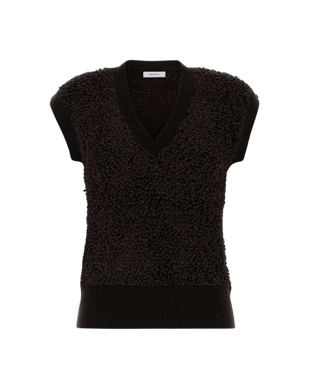 Ferragamo Black V-Neck Knitwear