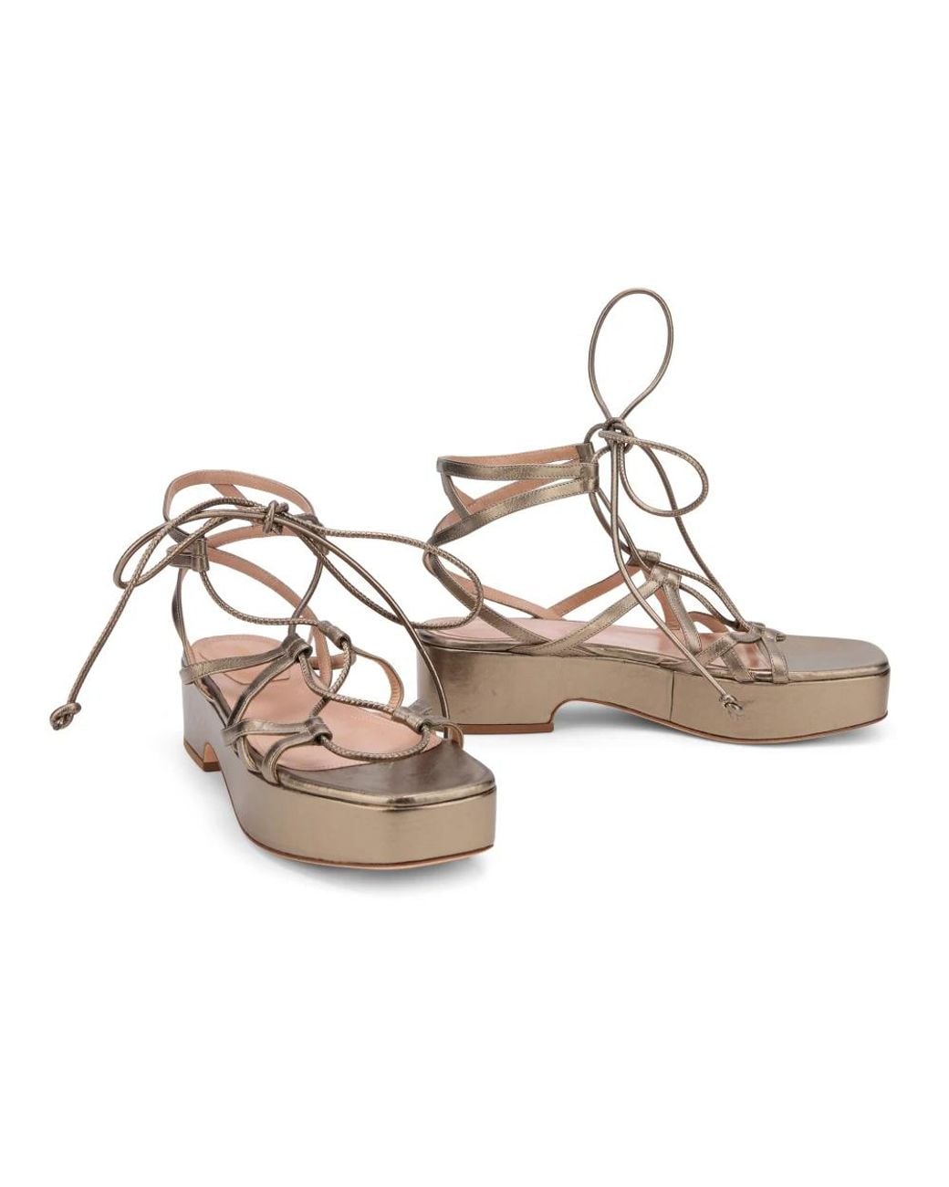 Alberta Ferretti Metallic Flat Sandals
