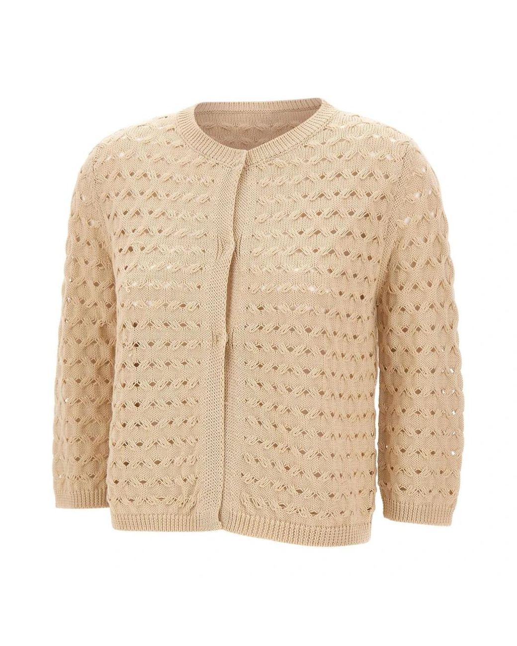 Kangra Textured Cotton Cardigan in het Natural