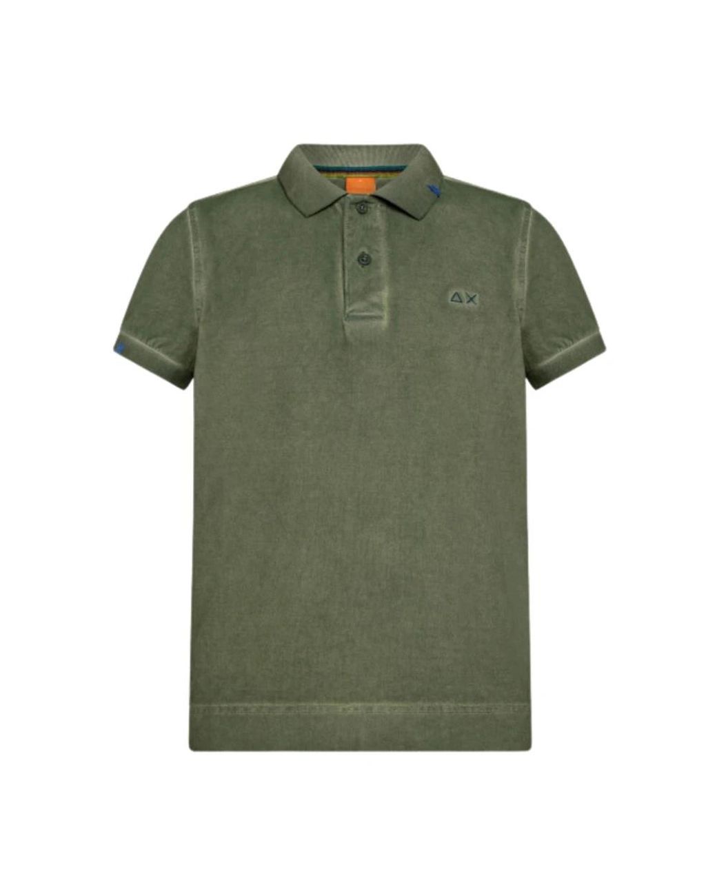 Sun 68 Tops ,Groen ,Katoen Speciaal Geverfd Katoenen Poloshirt in het Green voor heren