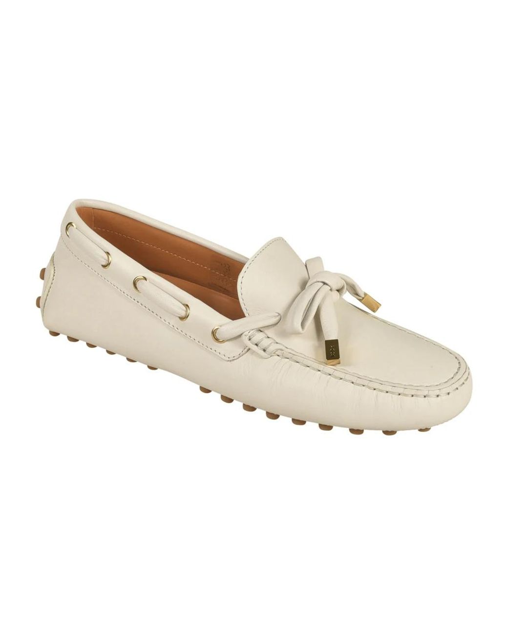 Tod's White Boat Shoes